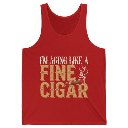 I'm Aging Like a Fine Cigar cigar smoking Tank Top Red product mockup