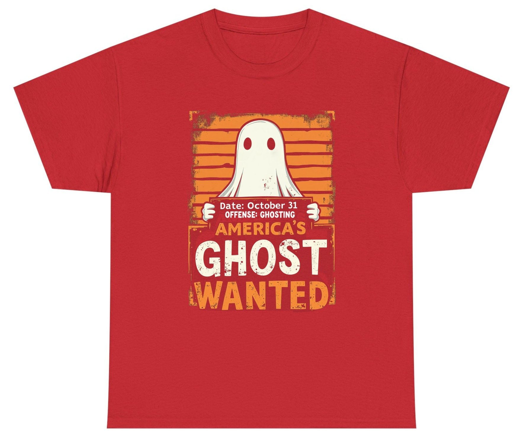 Date October 31 Offense Ghosting America's Ghost Wanted ghost Youth T-Shirt Red product mockup