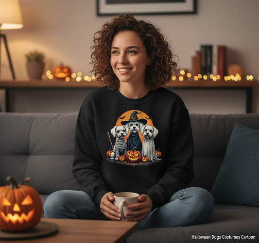 Halloween Dogs Costumes Halloween dogs Sweatshirt Black lifestyle mockup