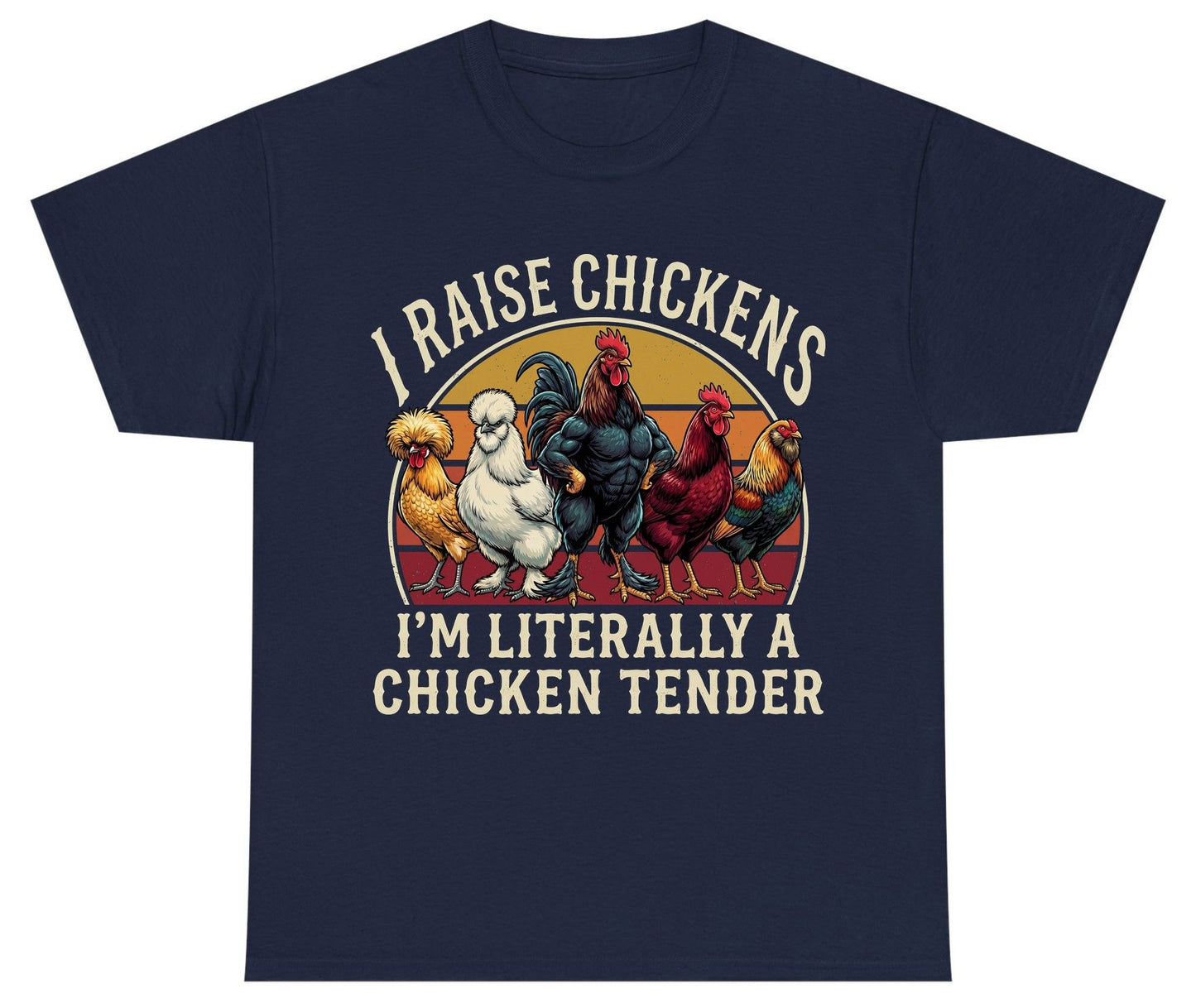 I Raise Chickens I'm Literally a Chicken Tender chickens Youth T-Shirt Navy product mockup