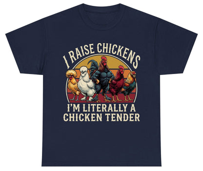 I Raise Chickens I'm Literally a Chicken Tender chickens Youth T-Shirt Navy product mockup