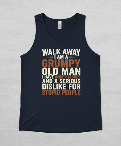 Grumpy Old Man Funny Sarcastic Saying Tank Top - Navy