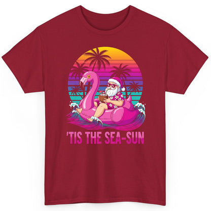'Tis the Sea-Sun tropical santa claus T-Shirt Cardinal Red product mockup