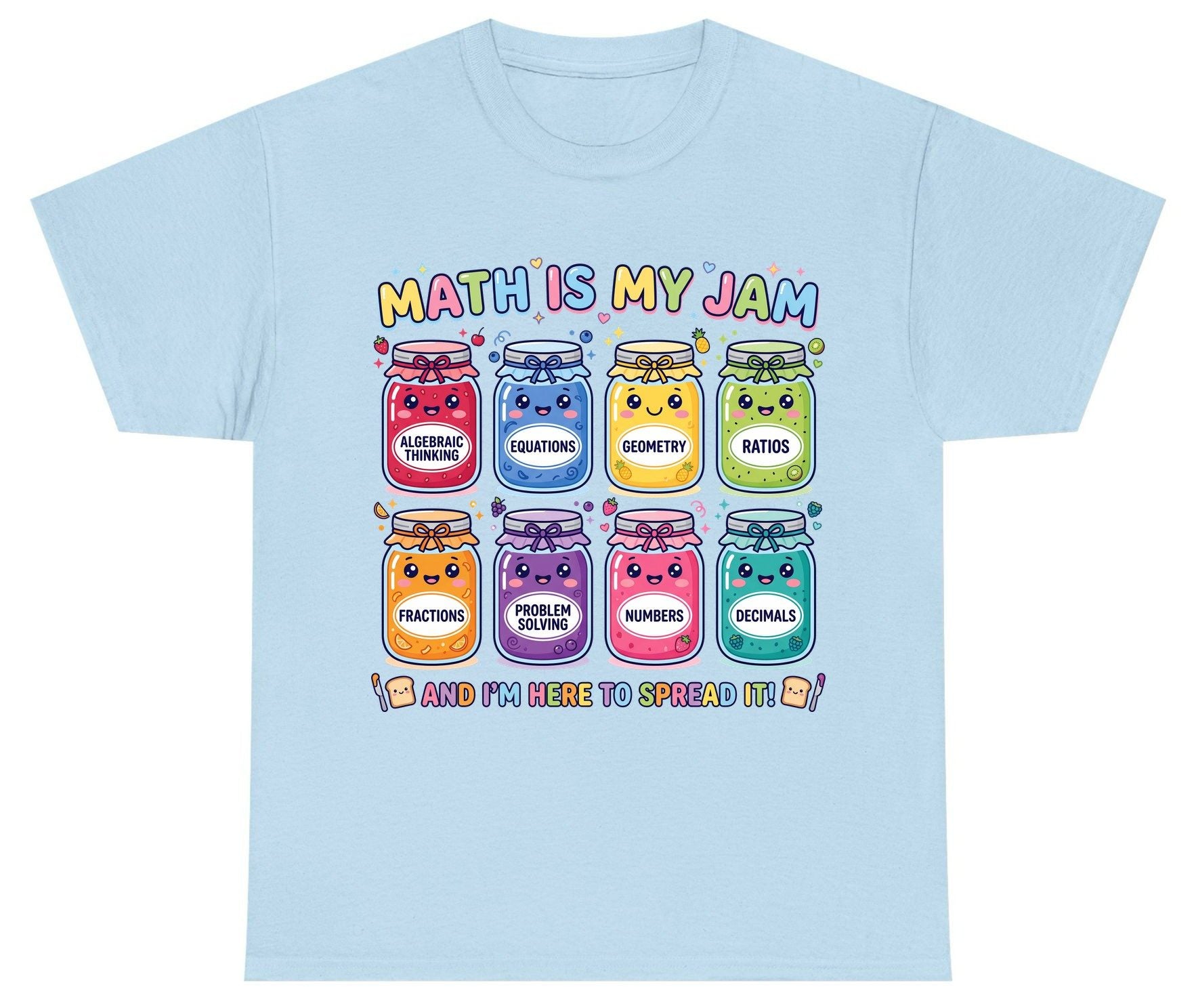 Math Is My Jam and I'm Here to Spread It! math teacher Youth T-Shirt Light Blue product mockup