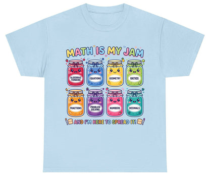 Math Is My Jam and I'm Here to Spread It! math teacher Youth T-Shirt Light Blue product mockup