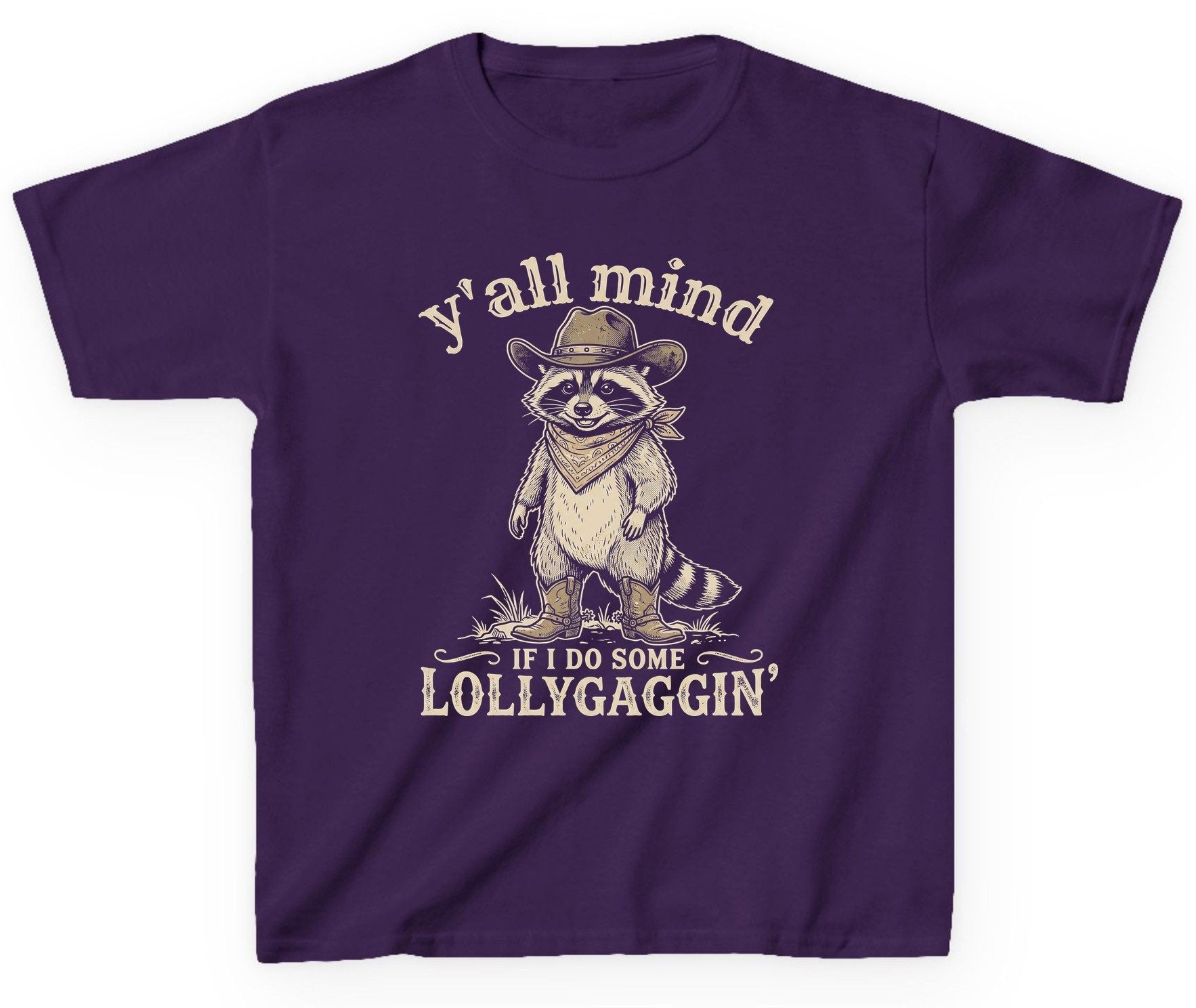 Y'all Mind IF I DO SOME Lollygagging' Youth T-Shirt - product mockup - Purple