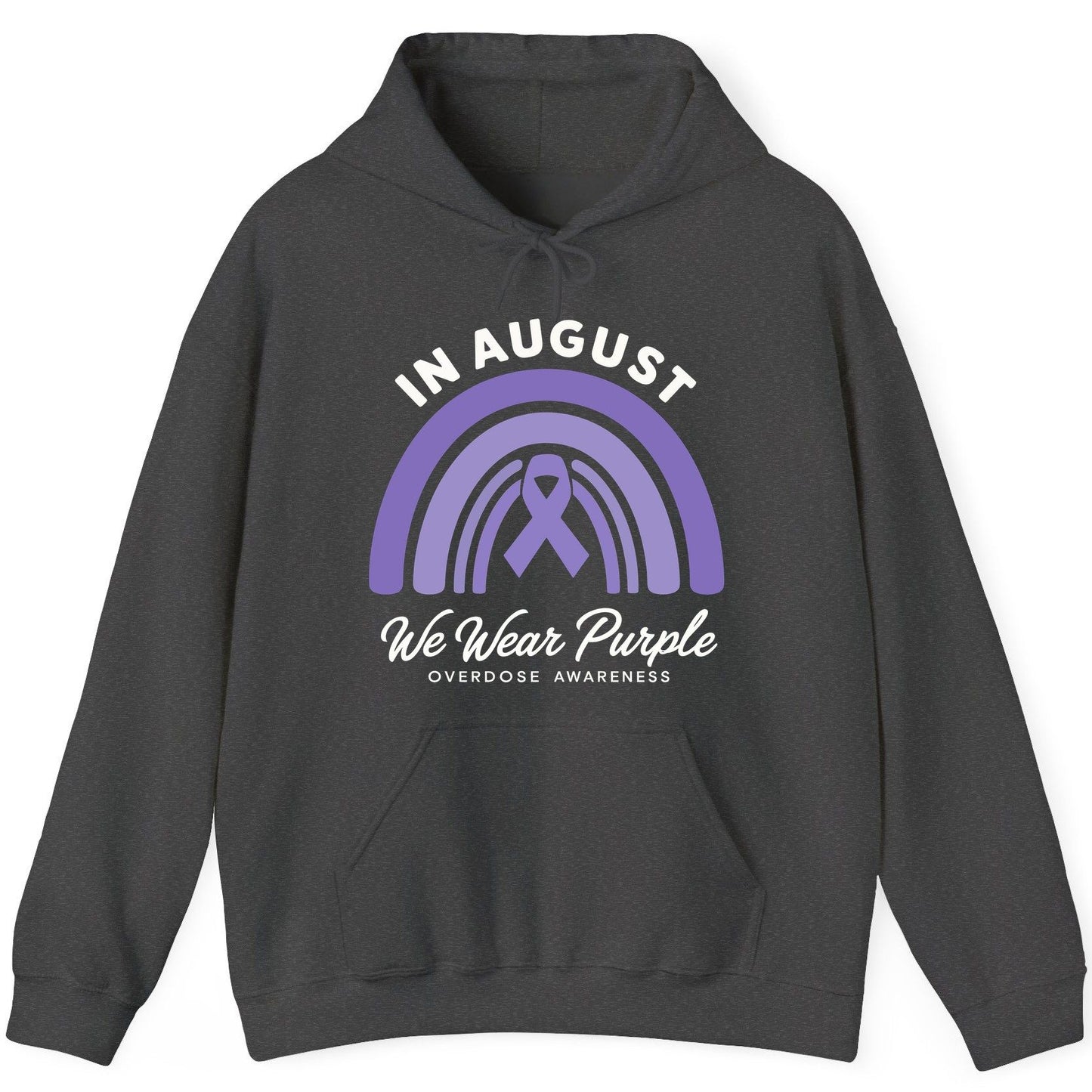 In August We Wear Purple Overdose Awareness overdose awareness Hoodie Dark Heather product mockup