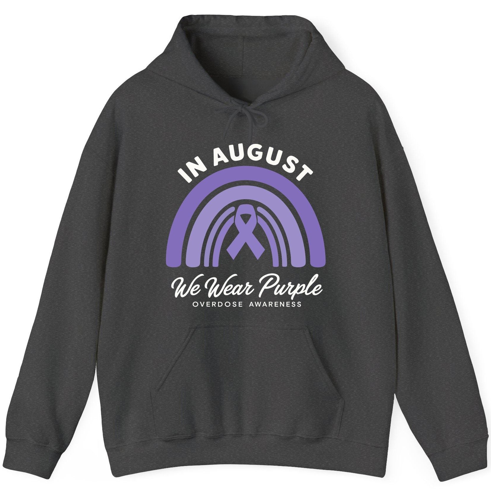 In August We Wear Purple Overdose Awareness overdose awareness Hoodie Dark Heather product mockup