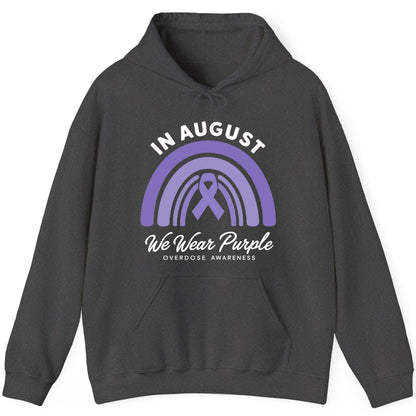 In August We Wear Purple Overdose Awareness overdose awareness Hoodie Dark Heather product mockup
