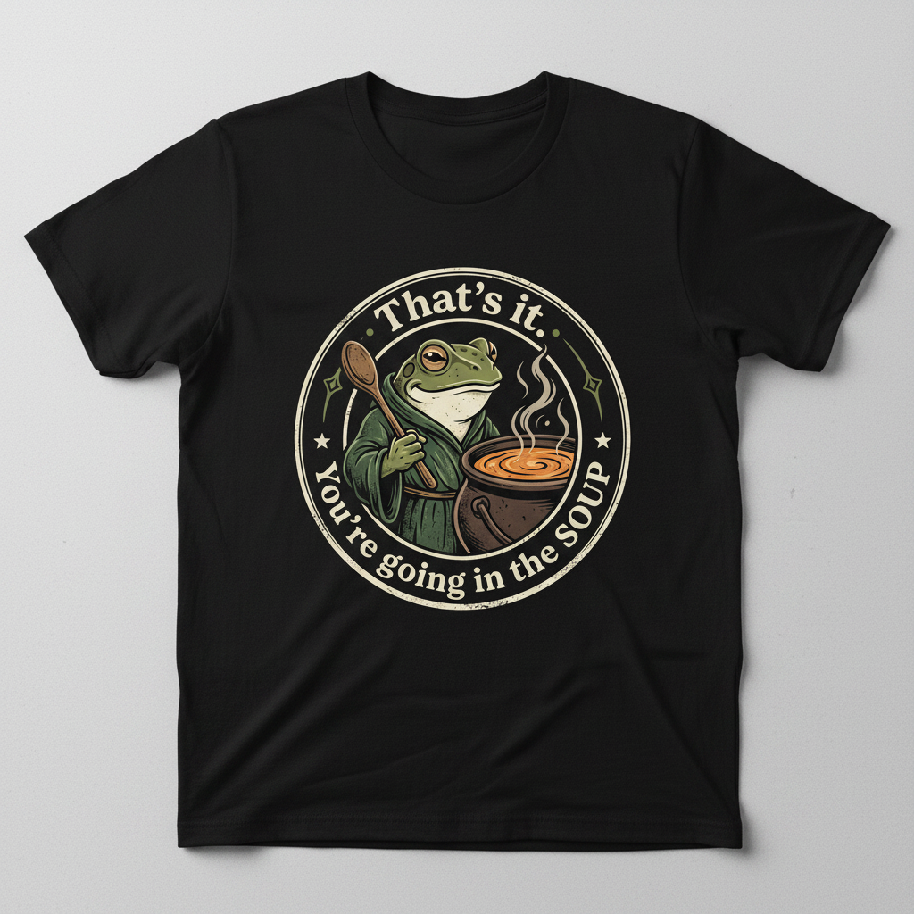 That's It You're Going In The Soup Frog Meme T-Shirt - Black