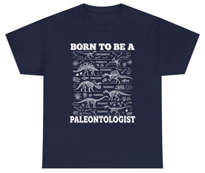 Born to Be a Paleontologist dinosaur skeletons Youth T-Shirt Navy product mockup