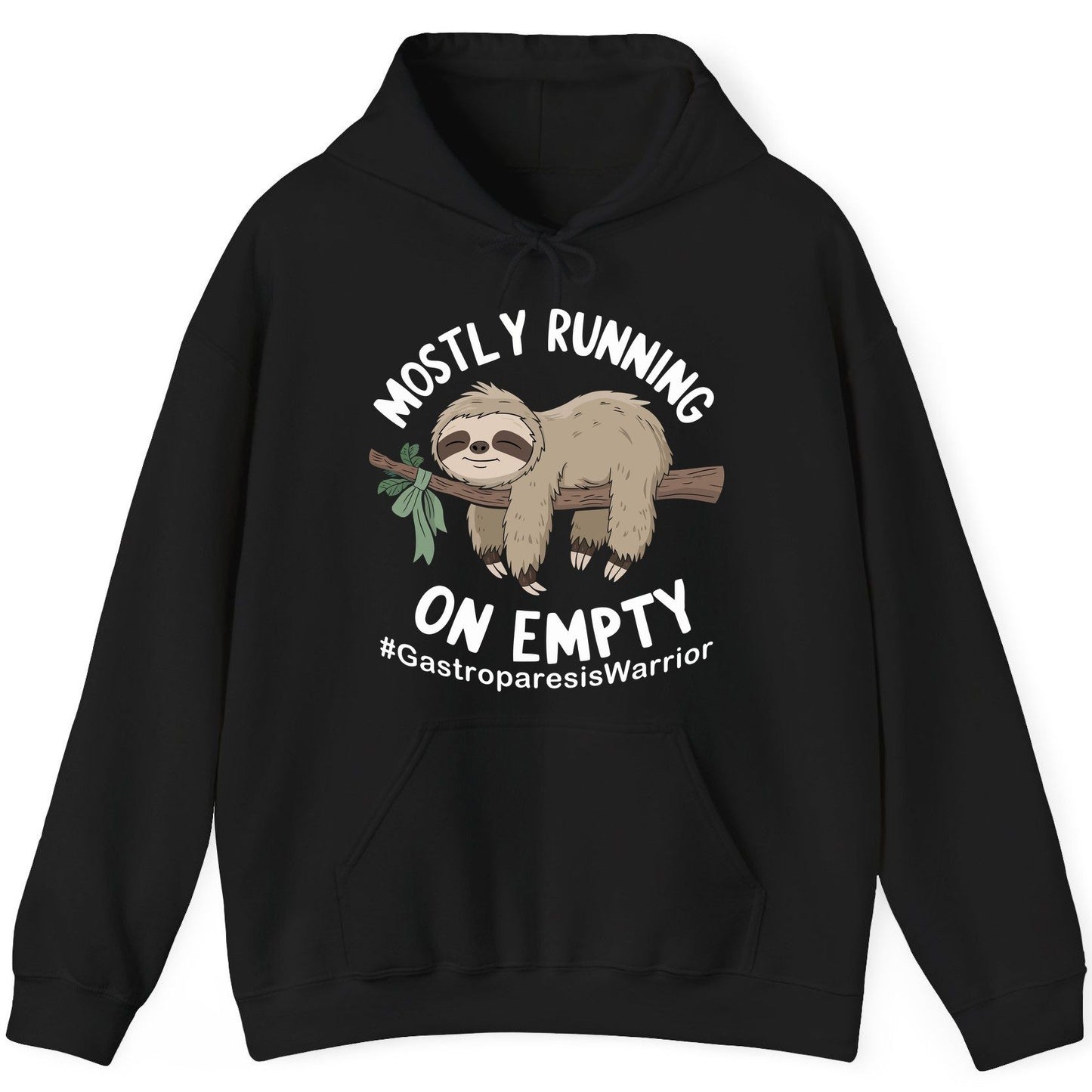 Mostly Running on Empty Gastroparesiswarrior gastroparesis awareness Hoodie Black product mockup