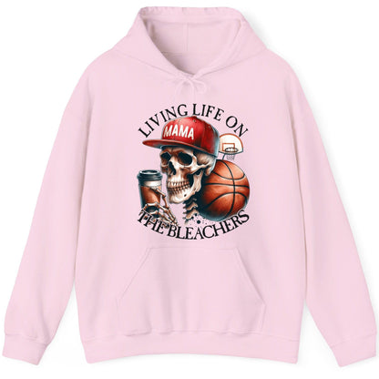 Living Life on the Bleachers Mama basketball mom Hoodie Light Pink product mockup