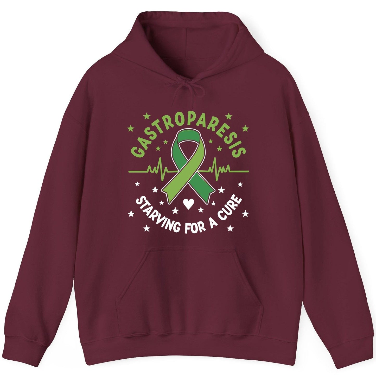 Gastroparesis Starving for a Cure gastroparesis awareness Hoodie Maroon product mockup