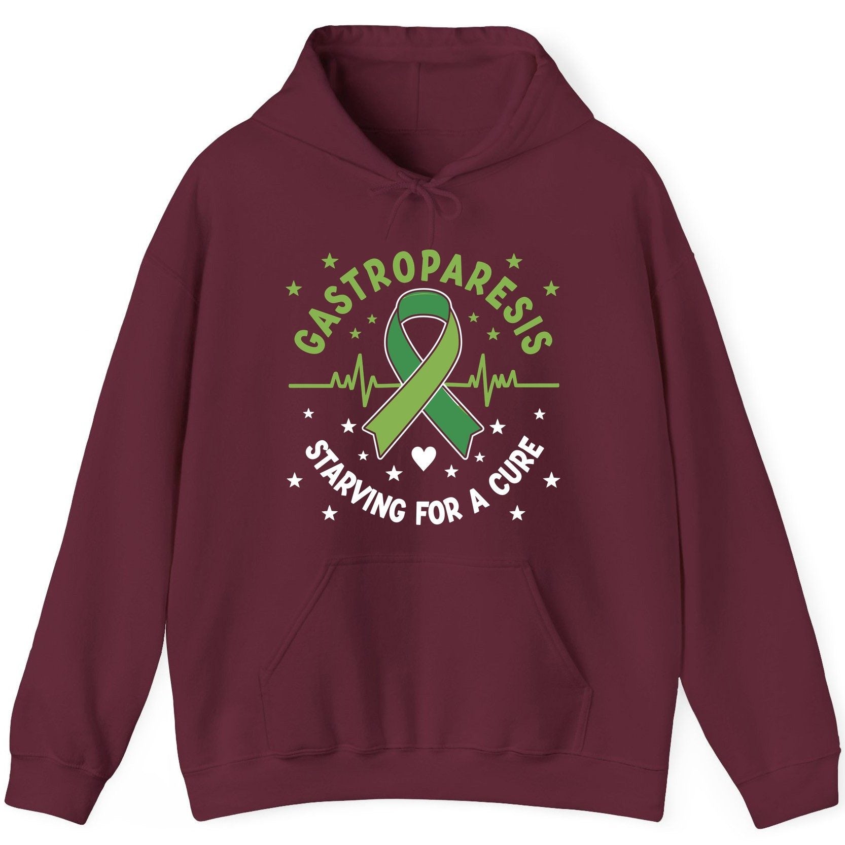 Gastroparesis Starving for a Cure gastroparesis awareness Hoodie Maroon product mockup