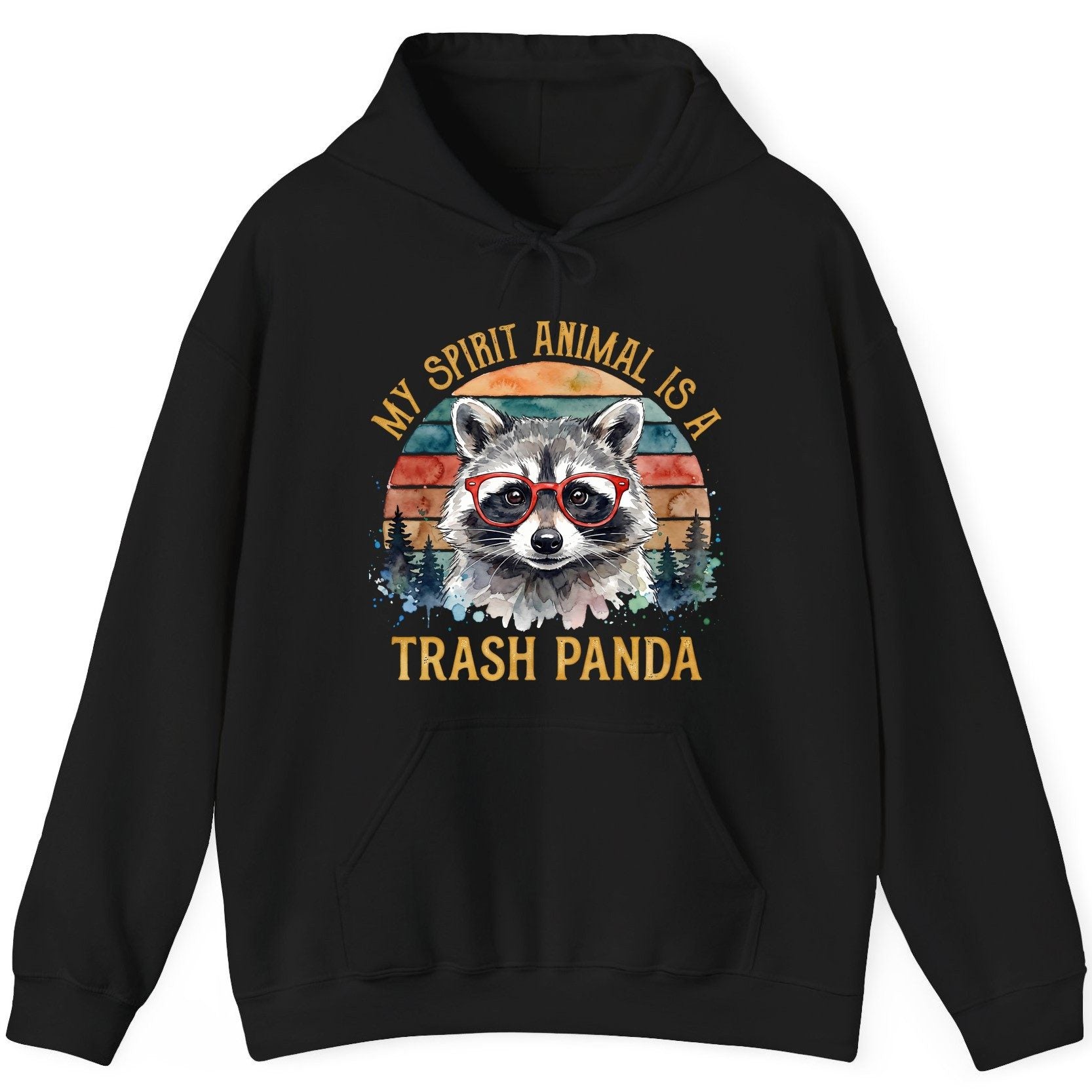 My Spirit Animal Is a Trash Panda raccoon Hoodie Black product mockup
