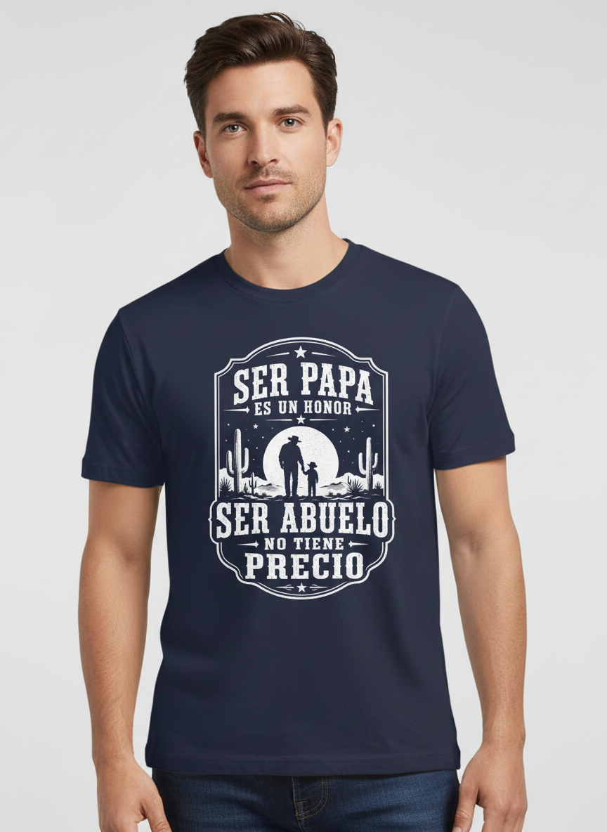 Ser Papá Es Un Honor Ser Abuelo No Tiene Precio Spanish Quote T-Shirt - Navy