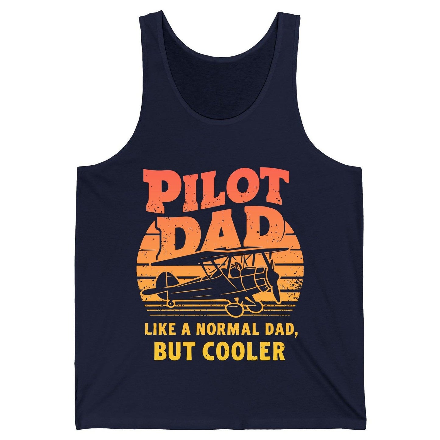 Pilot Dad Like a Normal Dad, but Cooler pilots Tank Top Navy product mockup