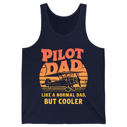 Pilot Dad Like a Normal Dad, but Cooler pilots Tank Top Navy product mockup