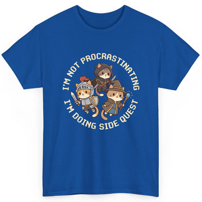 I'm Not Procrastinating I'm Doing Side Quest rpg cats T-Shirt Royal product mockup