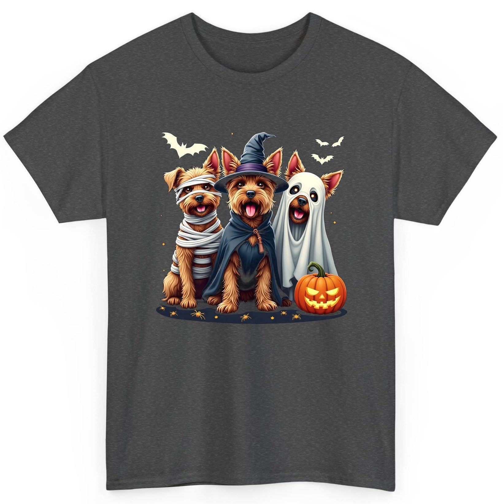 Cute Dogs Halloween Costumes dogs in Halloween costumes T-Shirt Dark Heather product mockup