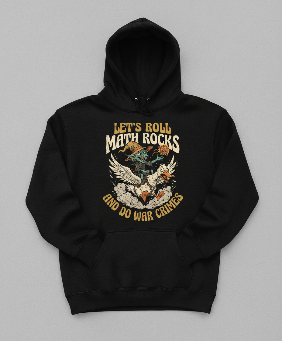 Let's Roll Math Rocks And Do War Crimes Goblin Dice Hoodie - Black