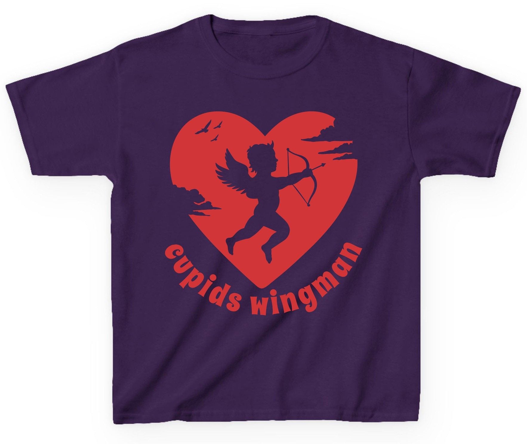 Cupids Wingman cupid Youth T-Shirt Purple product mockup
