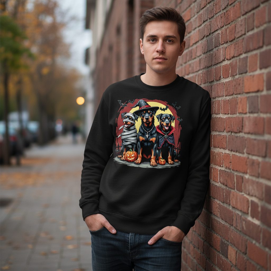 Rottweiler Halloween Costumes rottweiler Sweatshirt Black lifestyle mockup