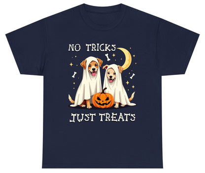 No Tricks Just Treats Halloween dogs Youth T-Shirt Navy product mockup