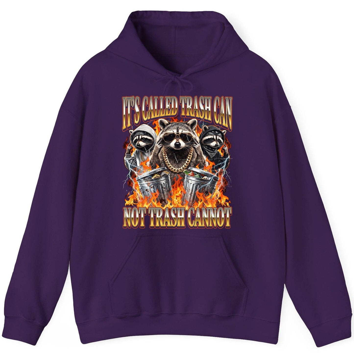 It's Called Trash Can Not Trash Cannot raccoon Hoodie Purple product mockup
