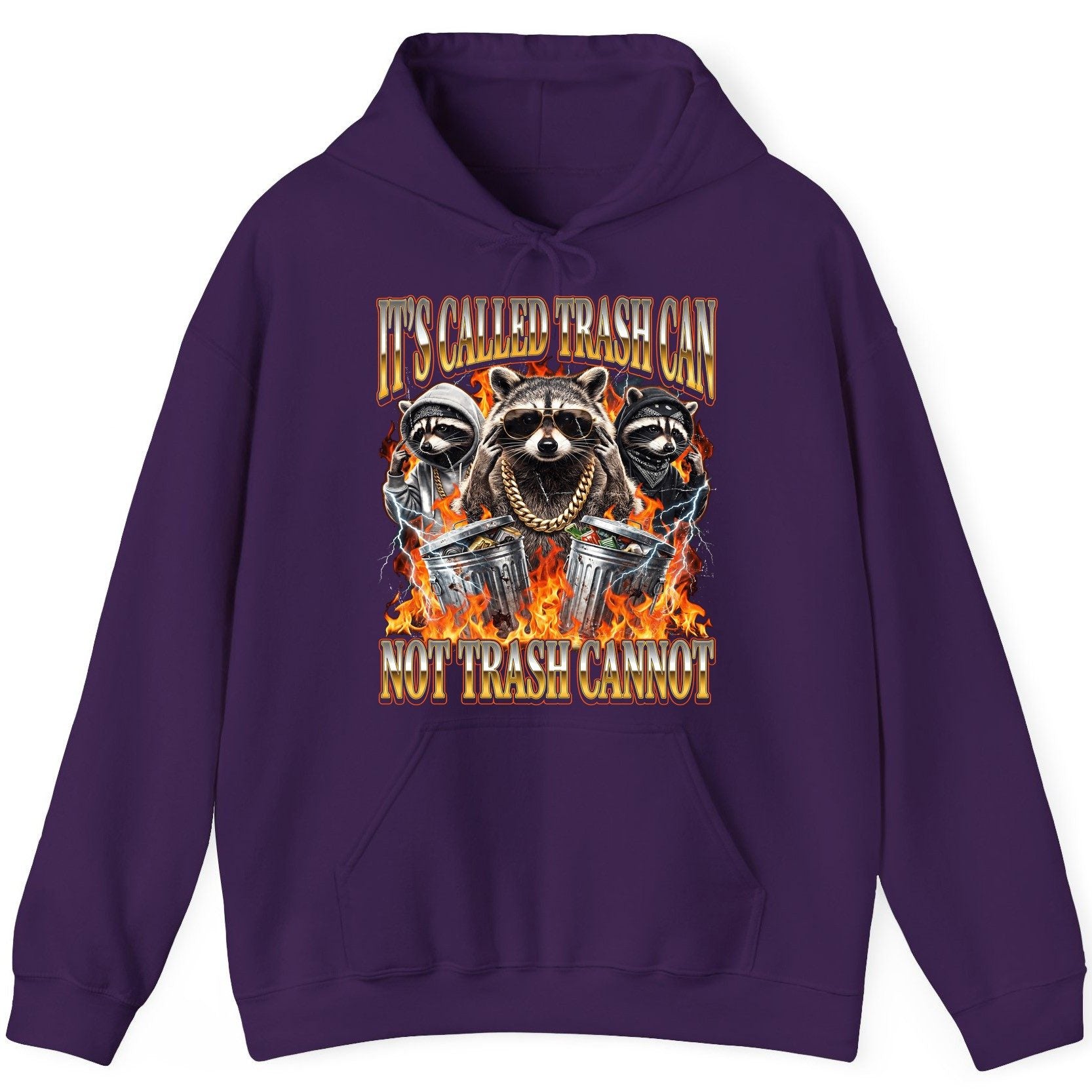 It's Called Trash Can Not Trash Cannot raccoon Hoodie Purple product mockup