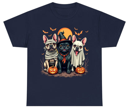 Halloween French Bulldogs Costumes french bulldogs Youth T-Shirt Navy product mockup