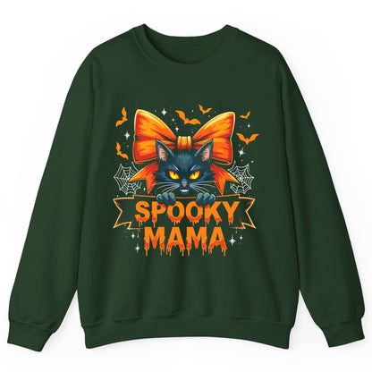 Spooky Mama black cat Sweatshirt Forest Green product mockup