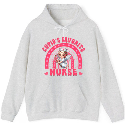 Cupid's Favorite Nurse nurse Hoodie Ash product mockup