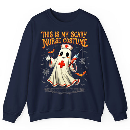This Is My Scary Nurse Costume Halloween ghost nurse Sweatshirt Navy product mockup