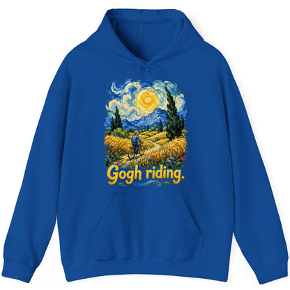 Gogh Riding van gogh art parody Hoodie Royal product mockup