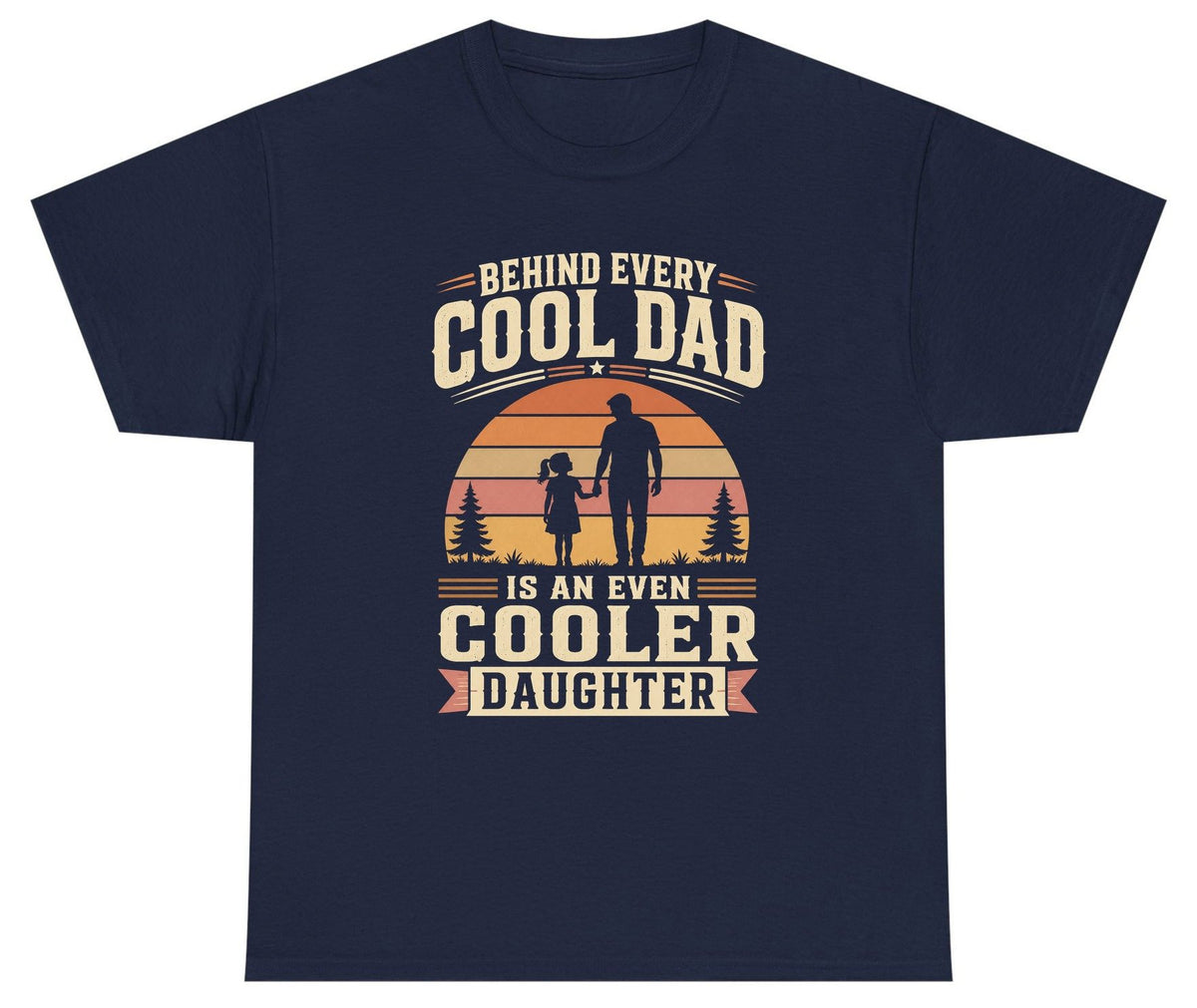 Behind Every Cool Dad Is an Even Cooler Daughter father and daughter Youth T-Shirt Navy product mockup