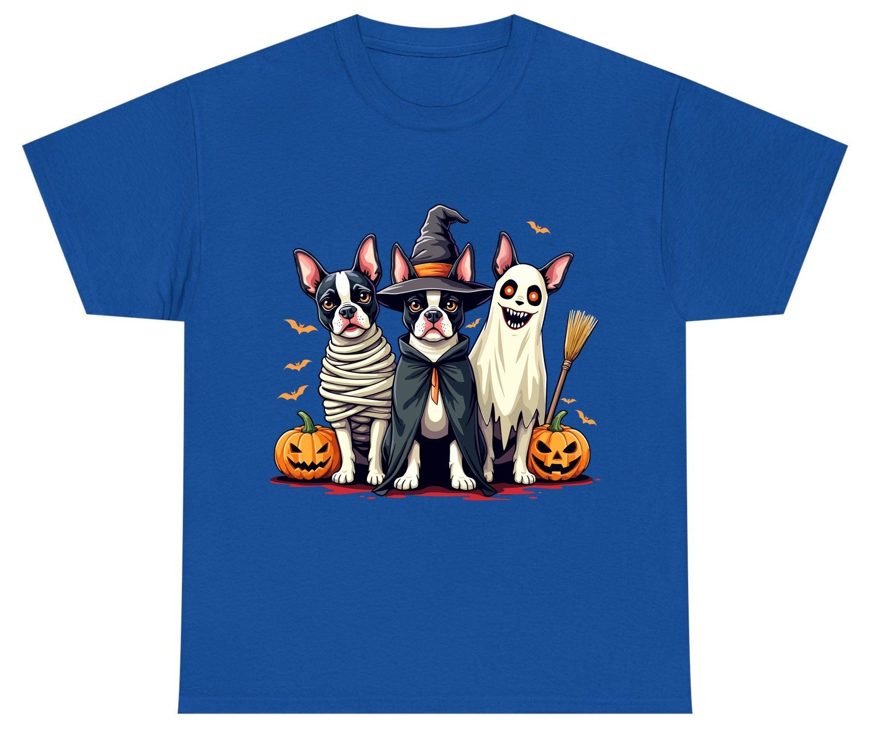 Halloween Boston Terrier Trio boston terrier Youth T-Shirt Royal product mockup