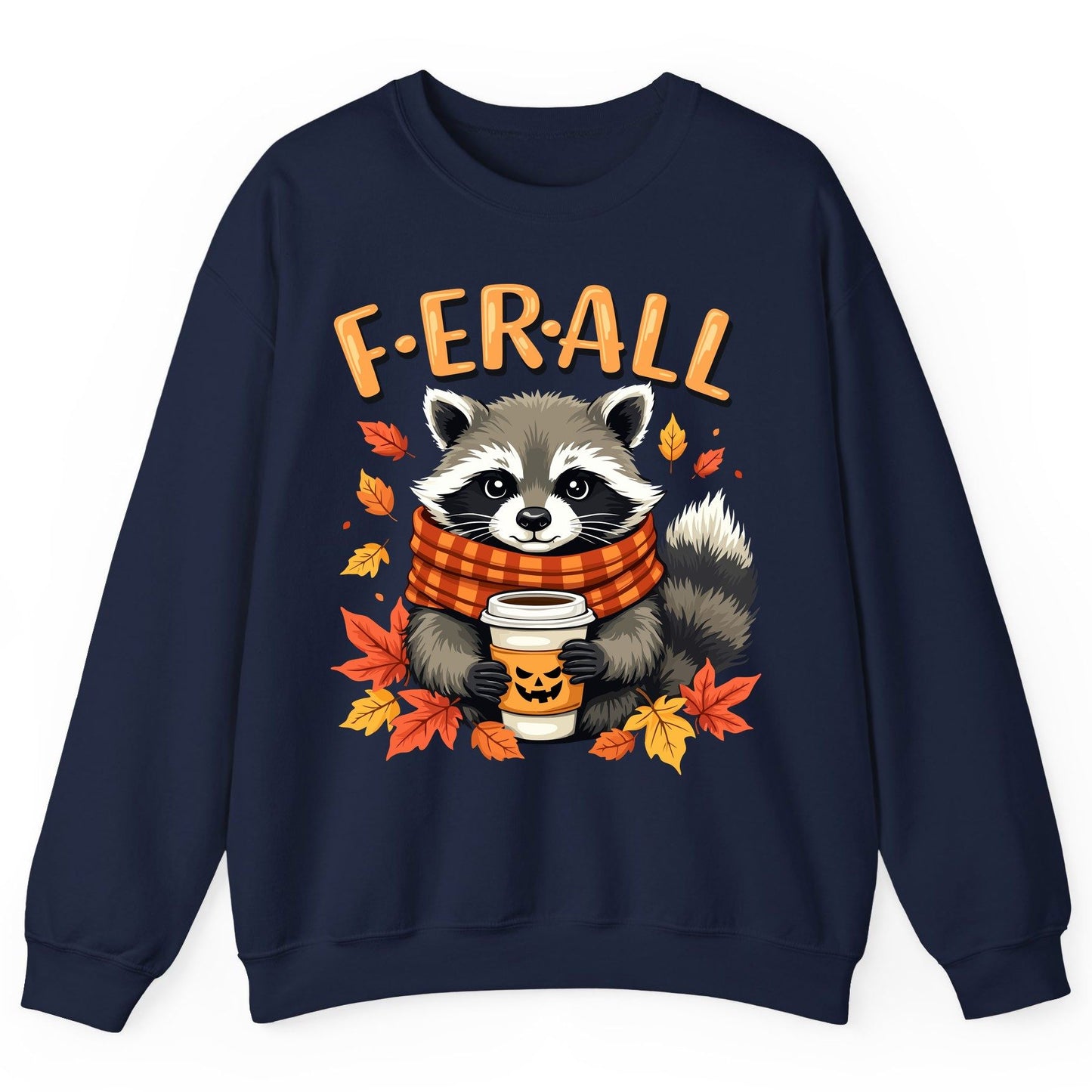 F ER All raccoon Sweatshirt Navy product mockup
