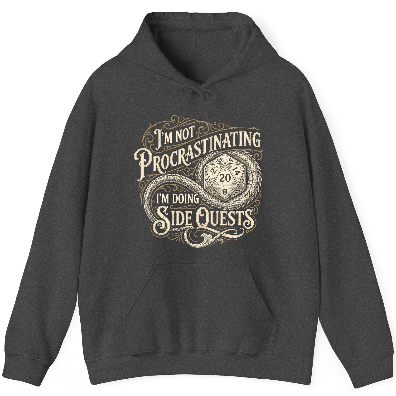 I'm Not Procrastinating I'm Doing Side Quests rpg gaming Hoodie Dark Heather product mockup