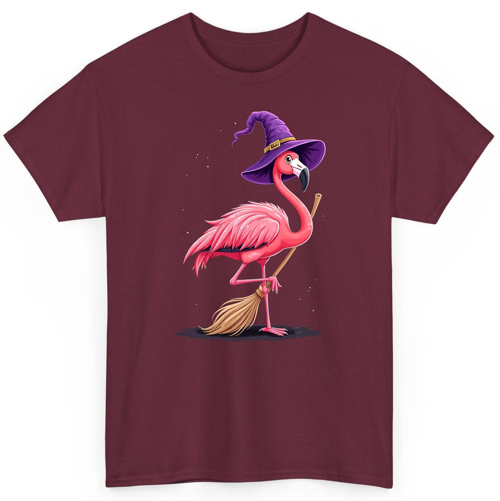 Witch Flamingo flamingo T-Shirt Maroon product mockup