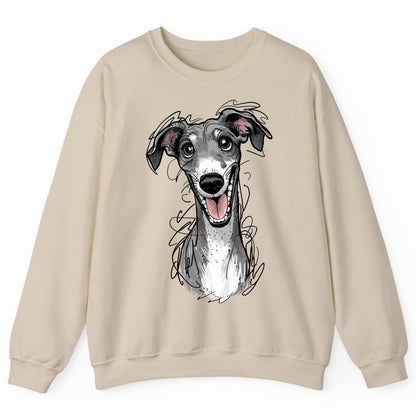 Smiling Greyhound Caricature greyhound Sweatshirt Sand product mockup