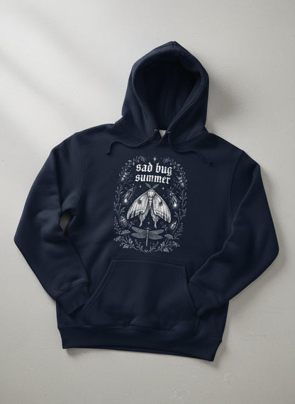 Sad Bug Summer Vintage Insects Hoodie - product mockup - Navy