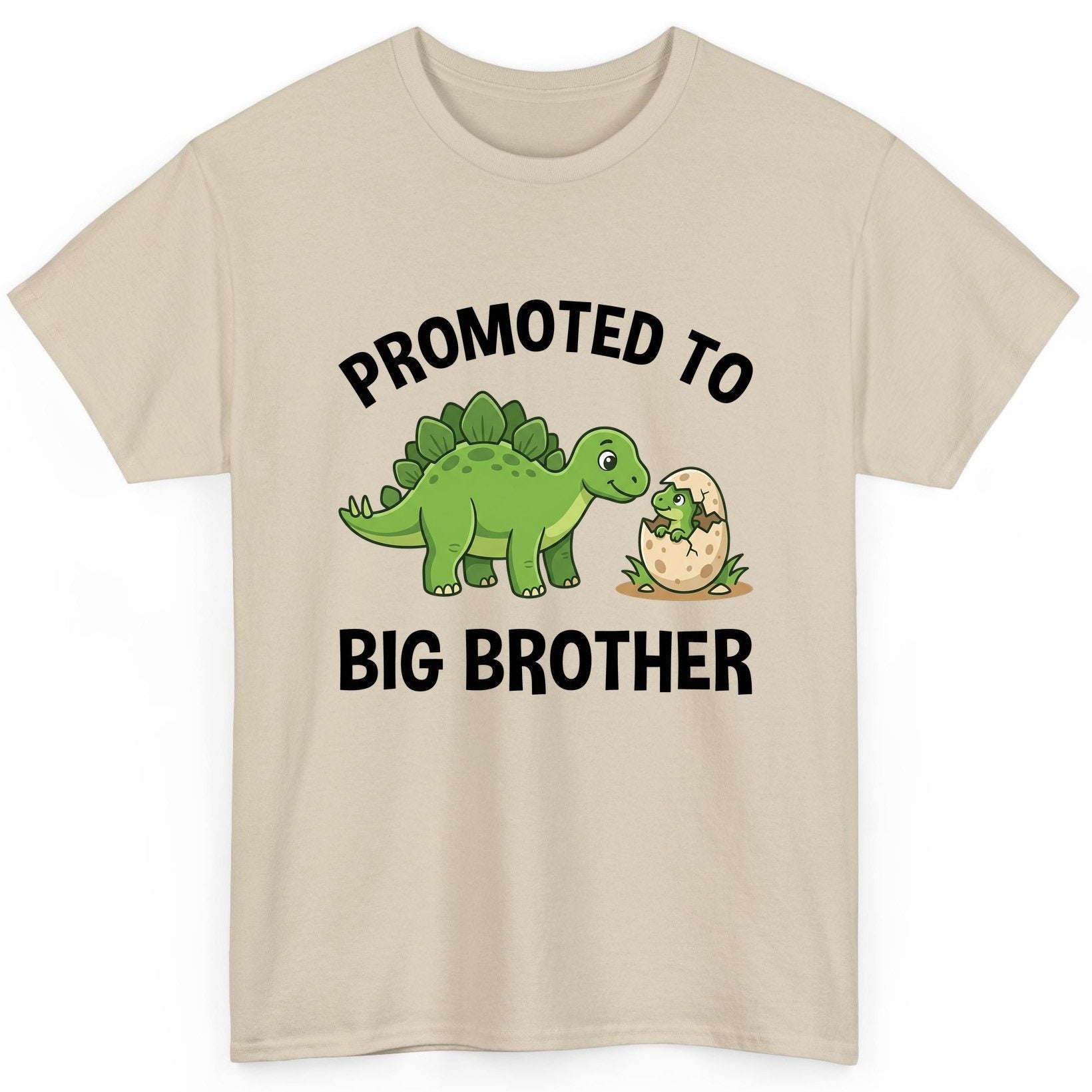 Promoted to Big Brother Dinosaur T-Shirt - product mockup - Sand