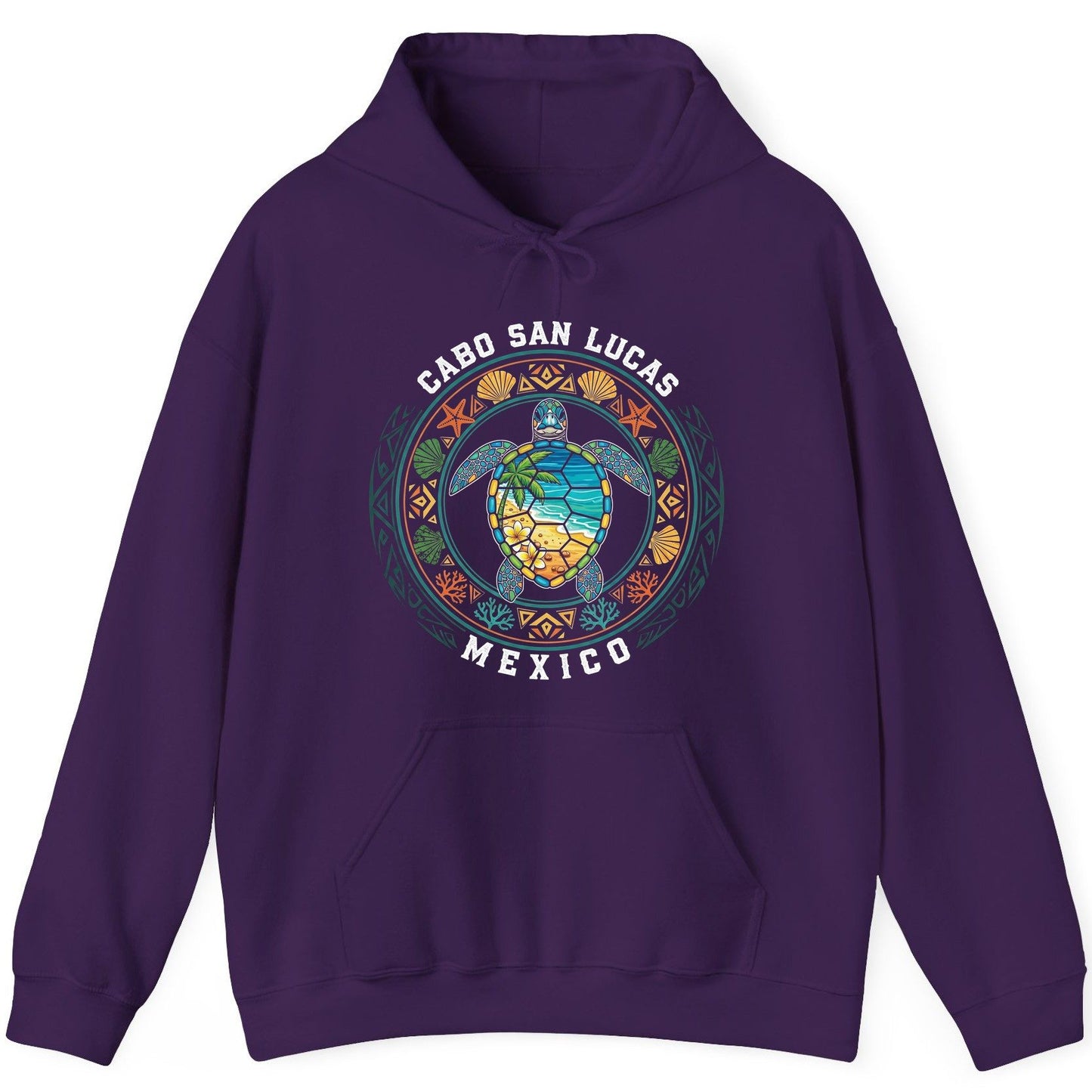 Cabo San Lucas Mexico sea turtle Hoodie Purple product mockup