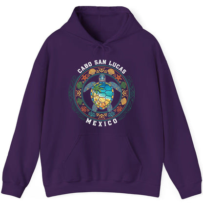 Cabo San Lucas Mexico sea turtle Hoodie Purple product mockup