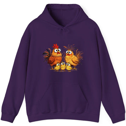 Funny Chicken Family chicken family Hoodie Purple product mockup