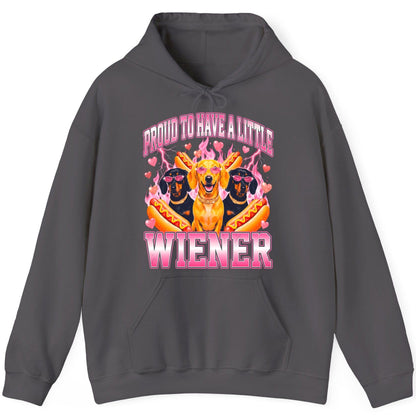 Proud to Have a Little Wiener dachshund Hoodie Charcoal product mockup