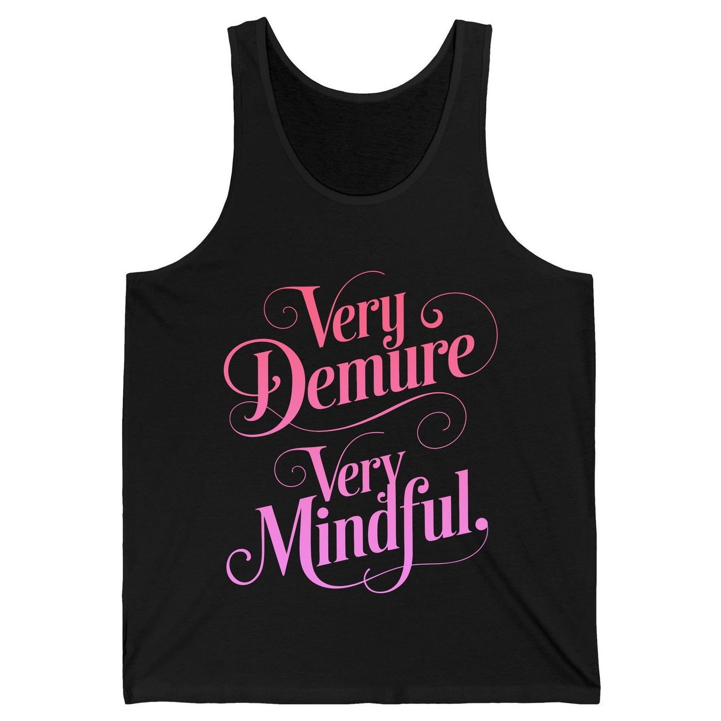 Very Demure Very Mindful mindfulness Tank Top Black product mockup