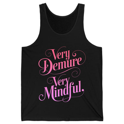 Very Demure Very Mindful mindfulness Tank Top Black product mockup